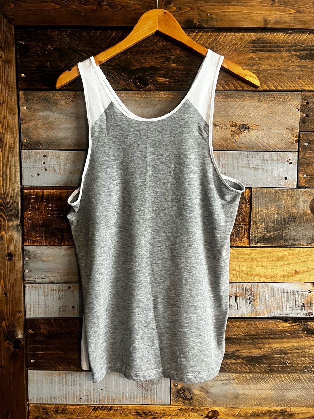 Avia Gray and White Athletic Tank Top